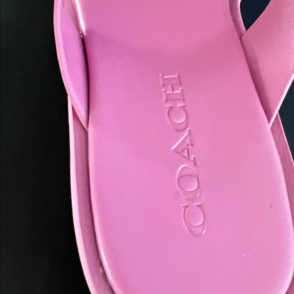 COACH Women's Sculpted Platform "C" Logo Leather Flip Flop - Picture 6 of 16